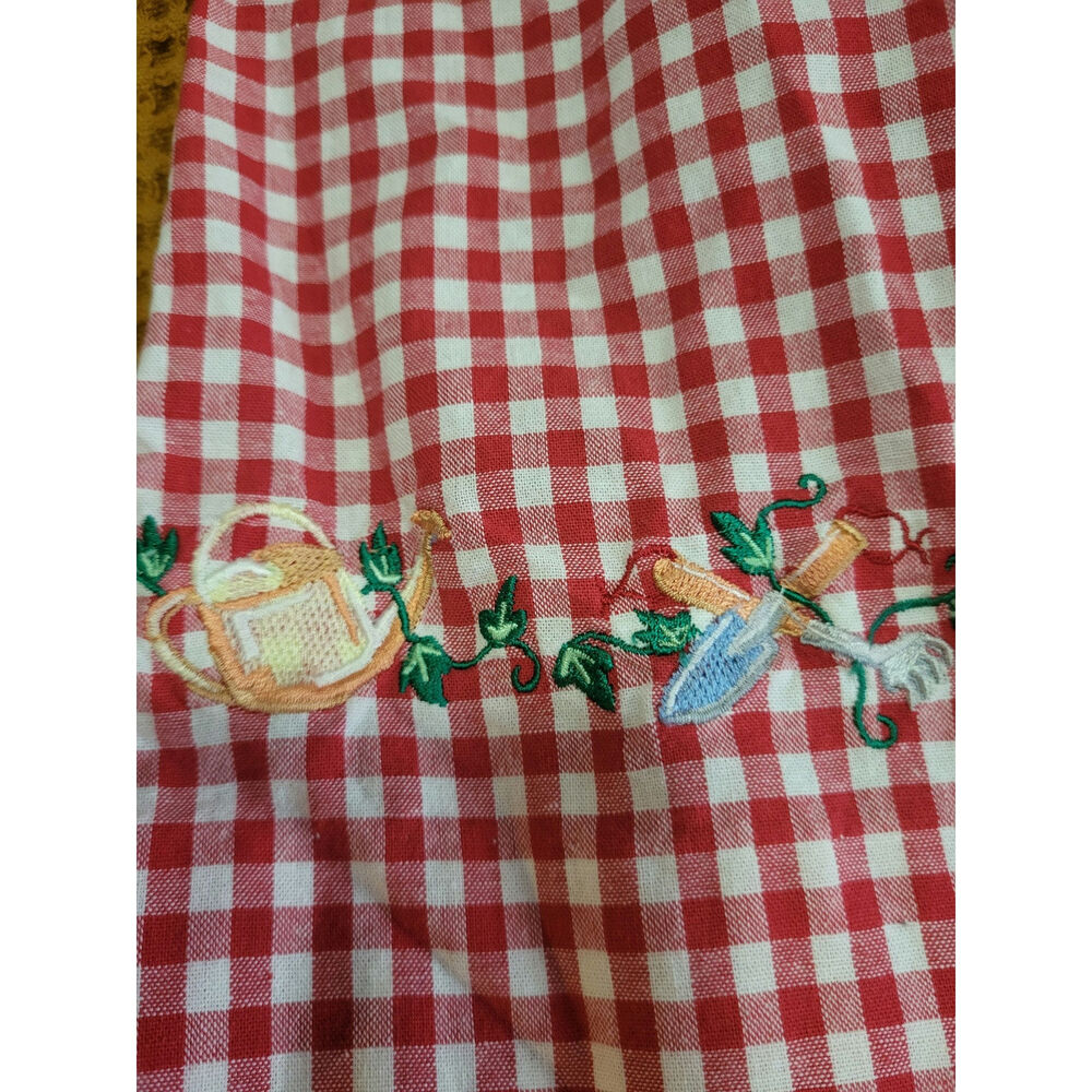 Vintage Cottagecore Farmercore Cotton Garden Gingham Embroidered Retro S GUC - Picture 7 of 10